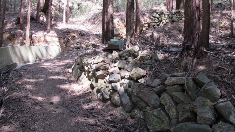登城道脇の石積み