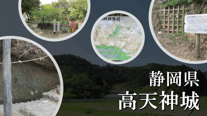 高天神城の主郭部付近と周辺の斜面の様子