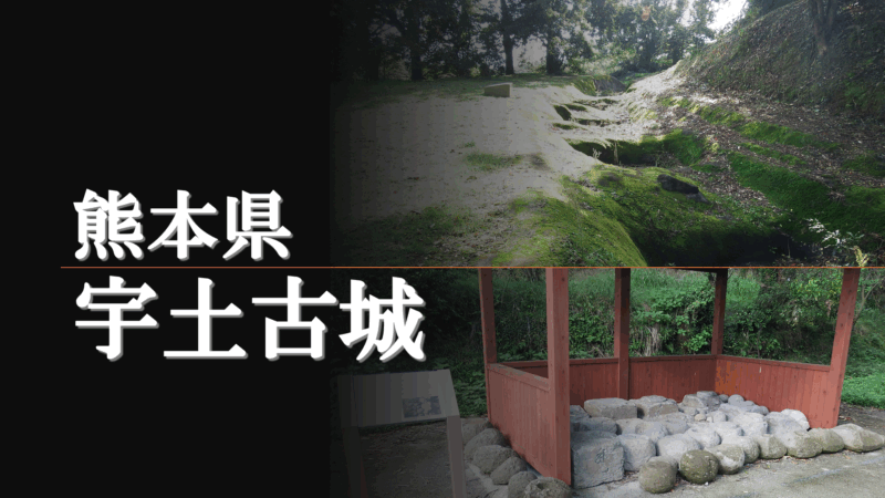 宇土古城 本丸周辺の段郭と空堀の様子