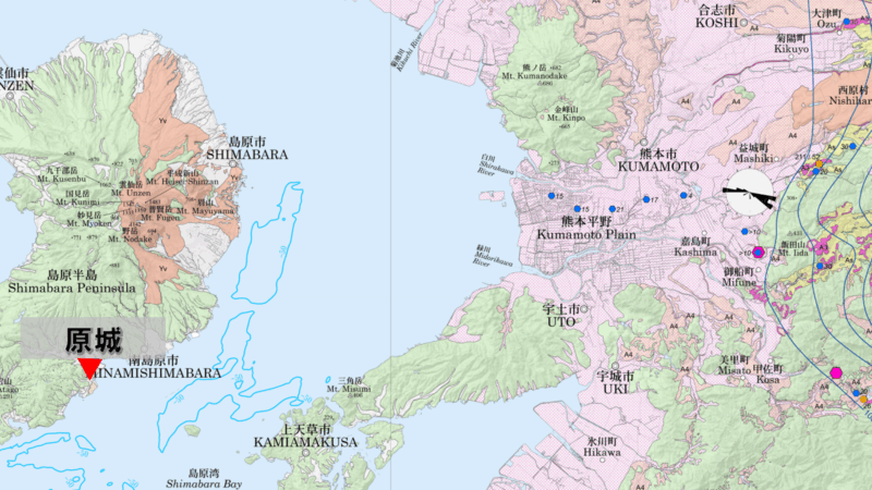 阿蘇4火砕流堆積物の分布図