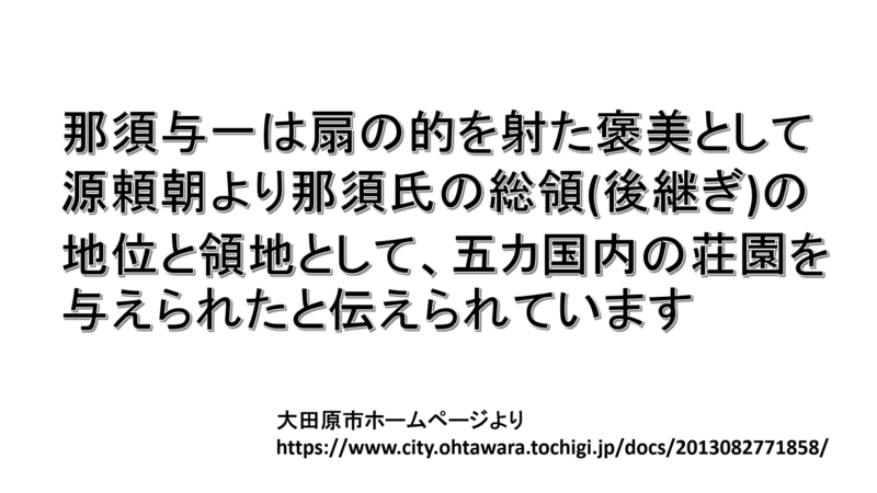 那須与一とその伝承を示す背景イメージ（1）