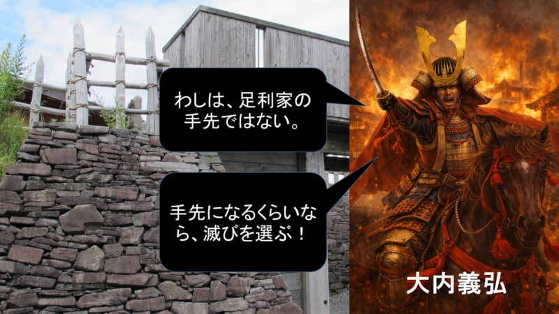 応永の乱を示す軍事衝突のイメージ