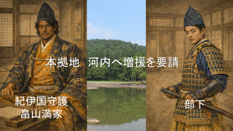 熊野から田辺方面へ圧力が及ぶ状況を示す図。勢力圏の変化