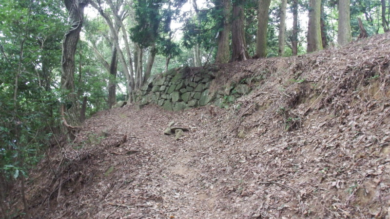 切石が揃った石垣。加工・切り出しの痕跡が見える