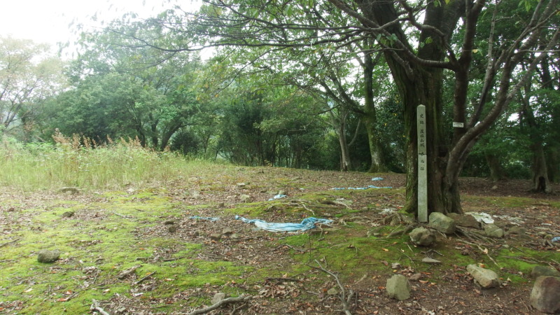 置塩城の本丸跡。主郭部の開けた空間