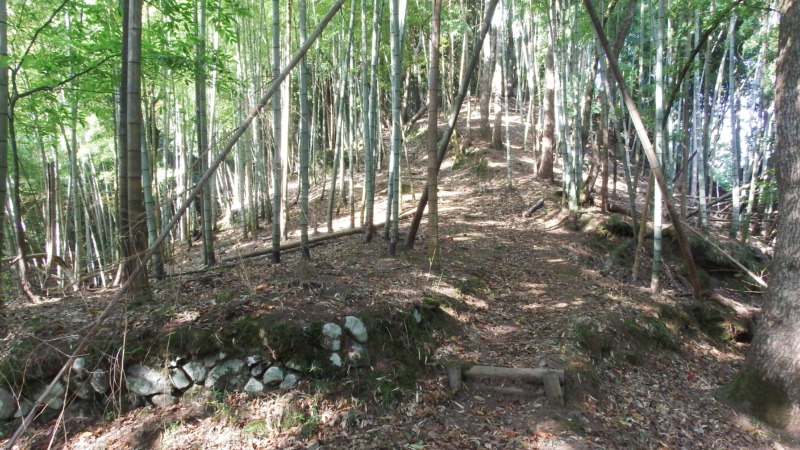 登城路の斜面に続く山道