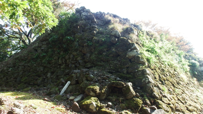 北西側に残る石垣