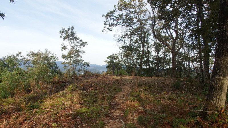 主郭部へ向かう尾根道