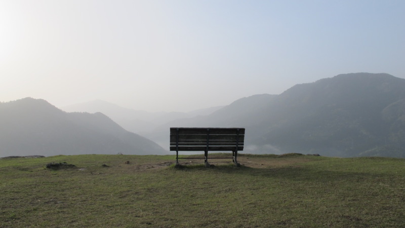 竹田城の空中ベンチ(2011年撮影)