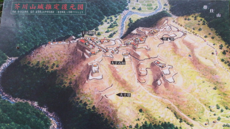 登城路から見た芥川城周辺の地形