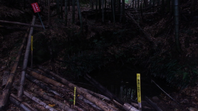現在も水が湧く芥川城の水場