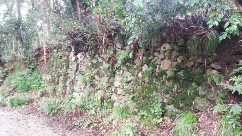 芥川城搦手口付近の石積み