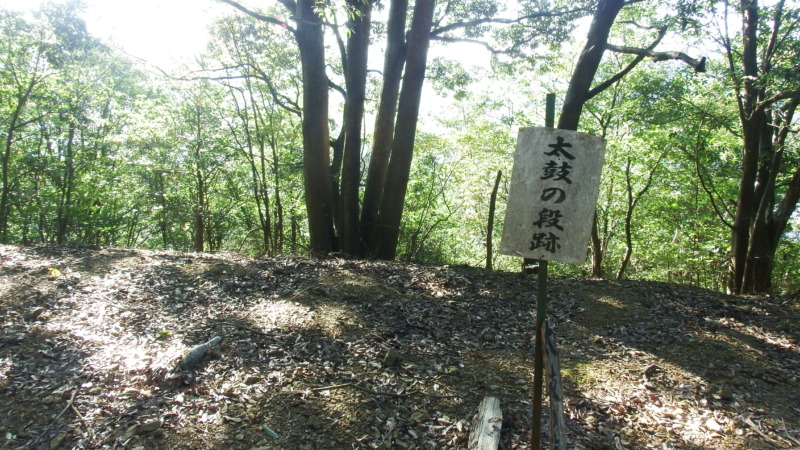 太鼓の段曲輪の平坦な地形