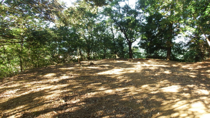 太鼓の段からの景色と曲輪の様子