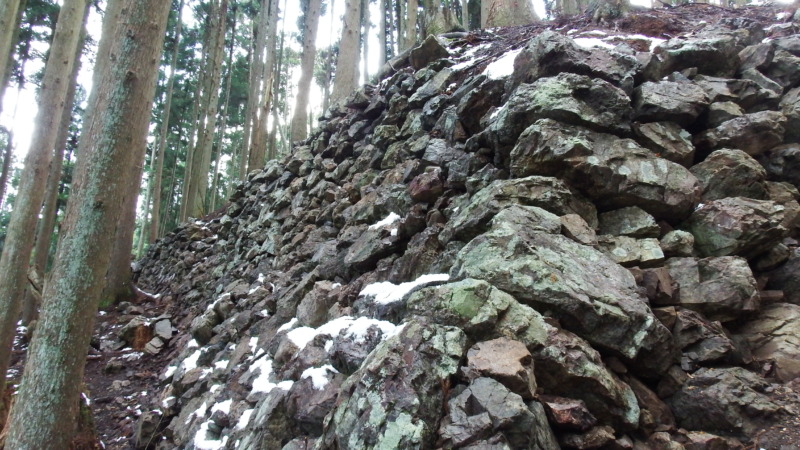 周山城の曲輪跡（短時間で核心に至る構造を示す空間）
