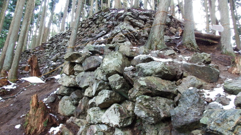周山城の尾根筋と周囲の山並み（防御より運用を感じさせる立地）