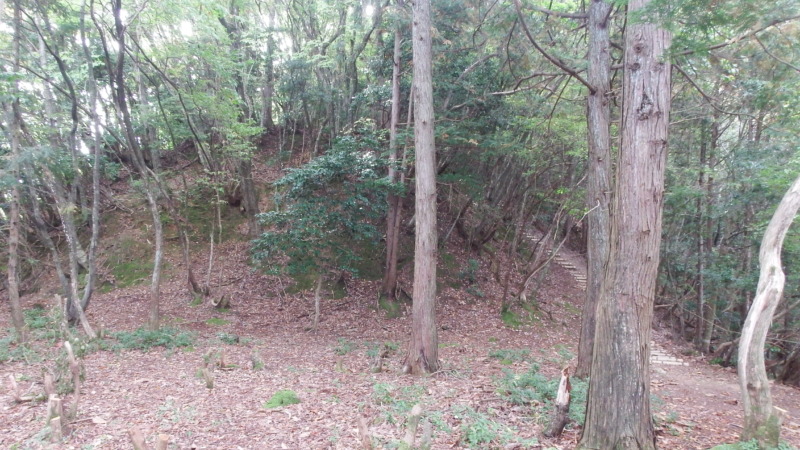 有子山城の曲輪到着地点と休憩スペース